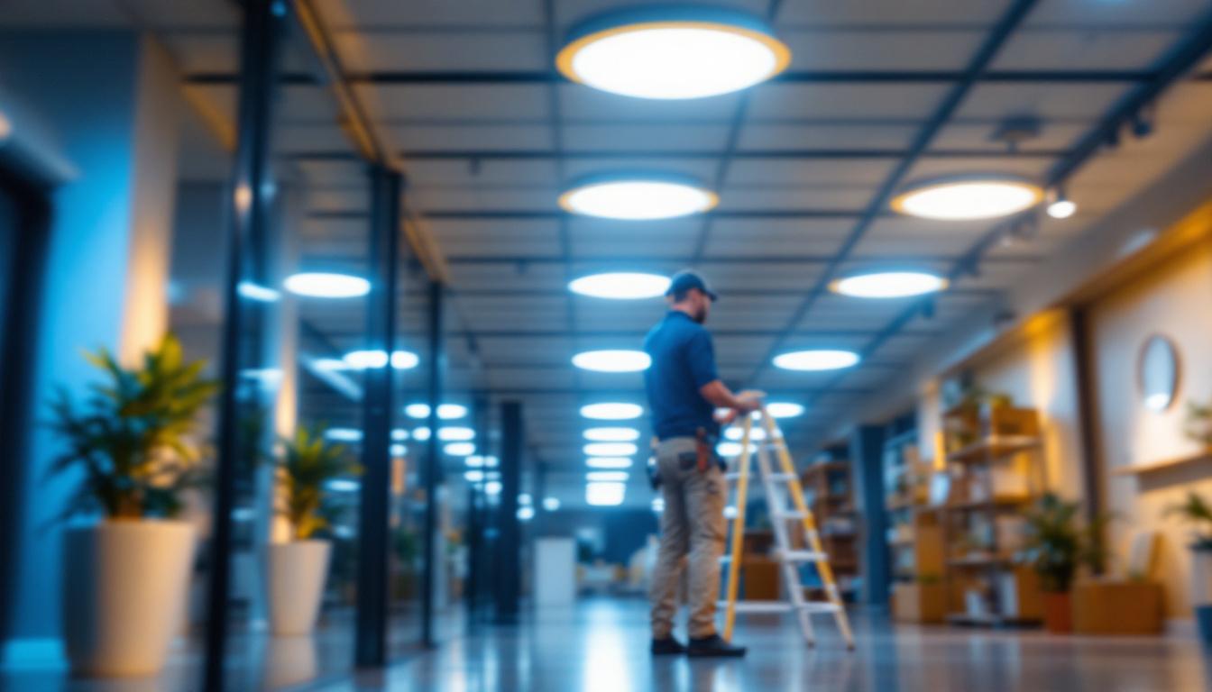 A photograph of a well-lit interior space featuring ic recessed can lights in various settings