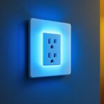 A photograph of a modern electrical outlet receptacle integrated into a stylish interior space