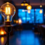 A photograph of a beautifully styled lighting installation featuring a candelabra base bulb type b