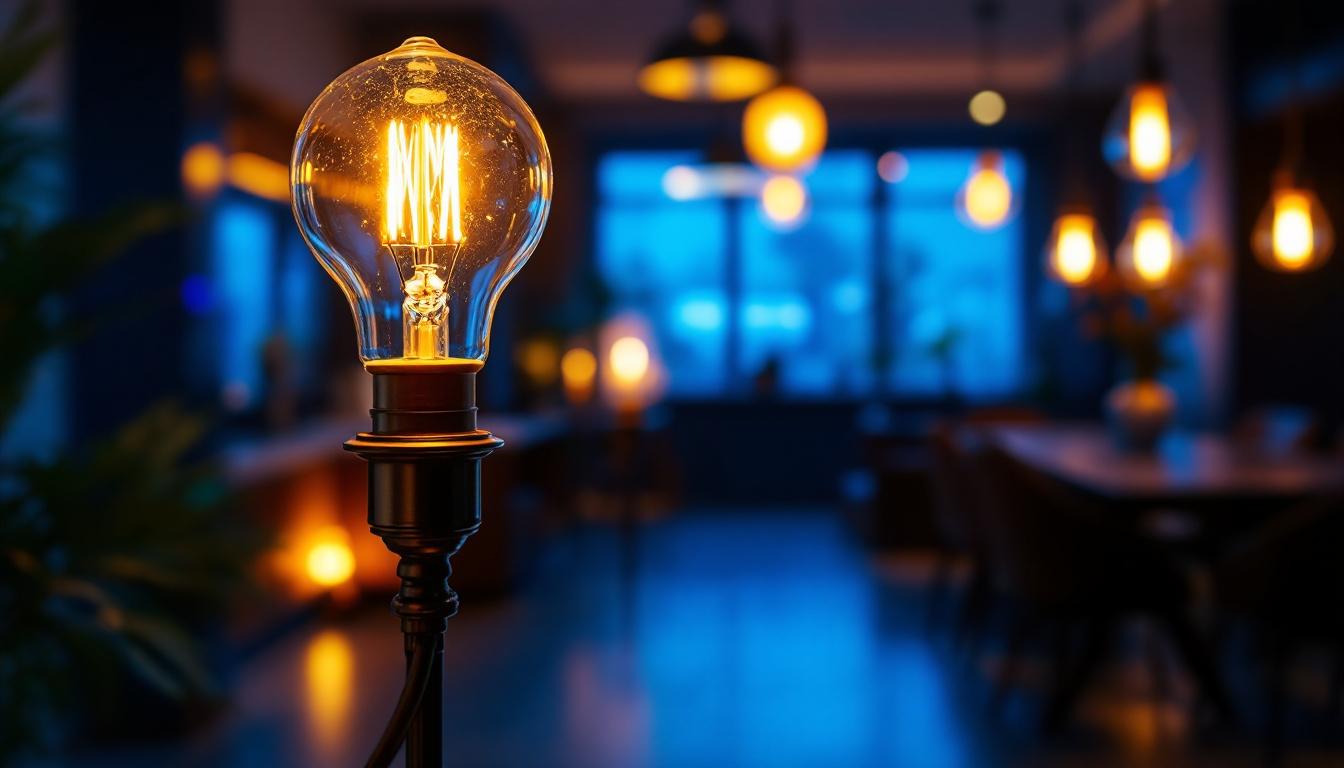 A photograph of a beautifully styled lighting installation featuring a candelabra base bulb type b