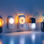 A photograph of a collection of stylish and innovative electric plug covers in a well-lit setting