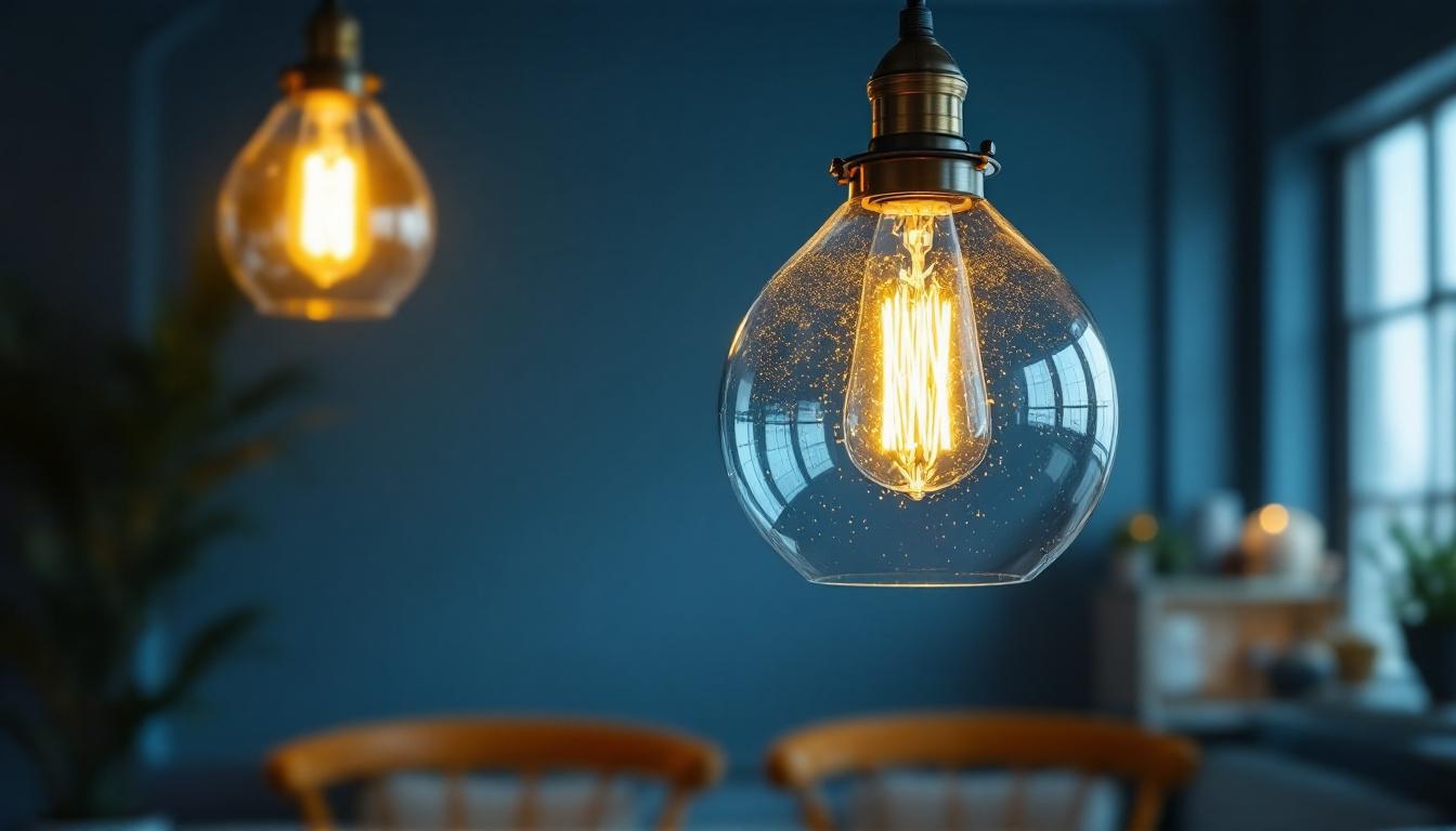 A photograph of a well-designed pendant light installation in an elegant interior setting