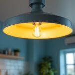 A photograph of a beautifully designed kitchen ceiling light fixture