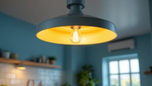A photograph of a beautifully designed kitchen ceiling light fixture