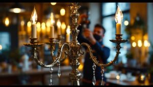 A photograph of a type b candelabra elegantly displayed in a well-lit setting
