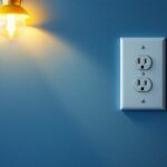 A photograph of a well-designed power outlet wall plate installed in a stylish interior setting