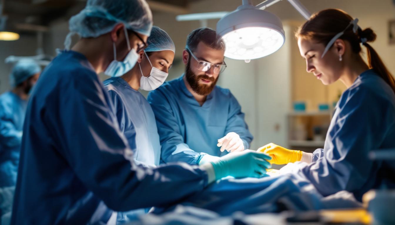 A photograph of a team of professionals engaged in a hands-on training session