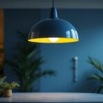 A photograph of a stylish circa lighting pendant hanging in a modern