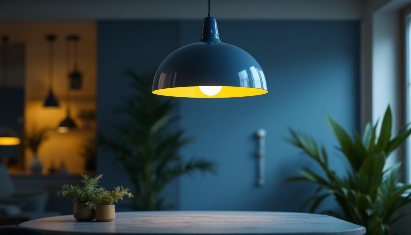 A photograph of a stylish circa lighting pendant hanging in a modern