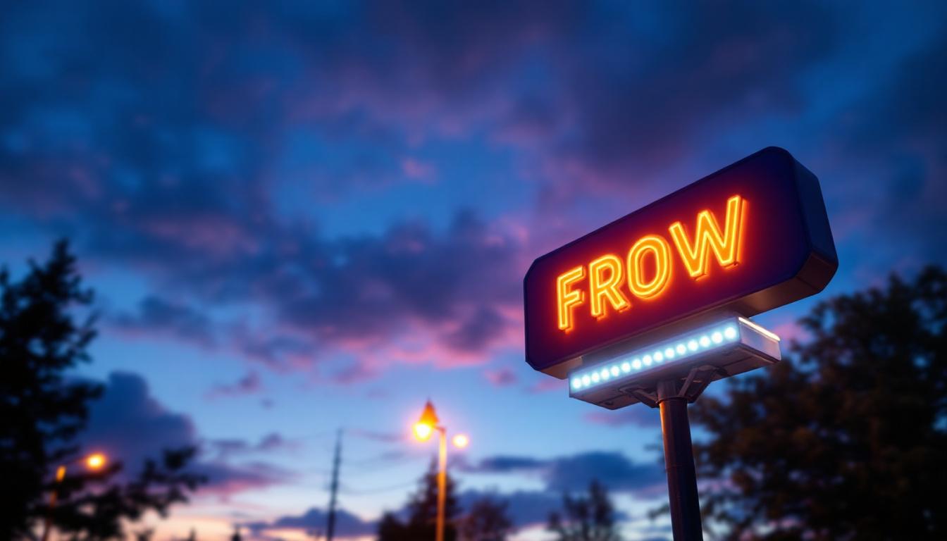 A photograph of a lighting contractor installing vibrant