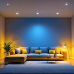 A photograph of a beautifully lit room showcasing 6-inch recessed led lights in action