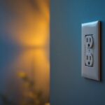 A photograph of a professional electrician installing a sleek