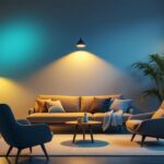 A photograph of a stylish interior space illuminated by br40 led lamps