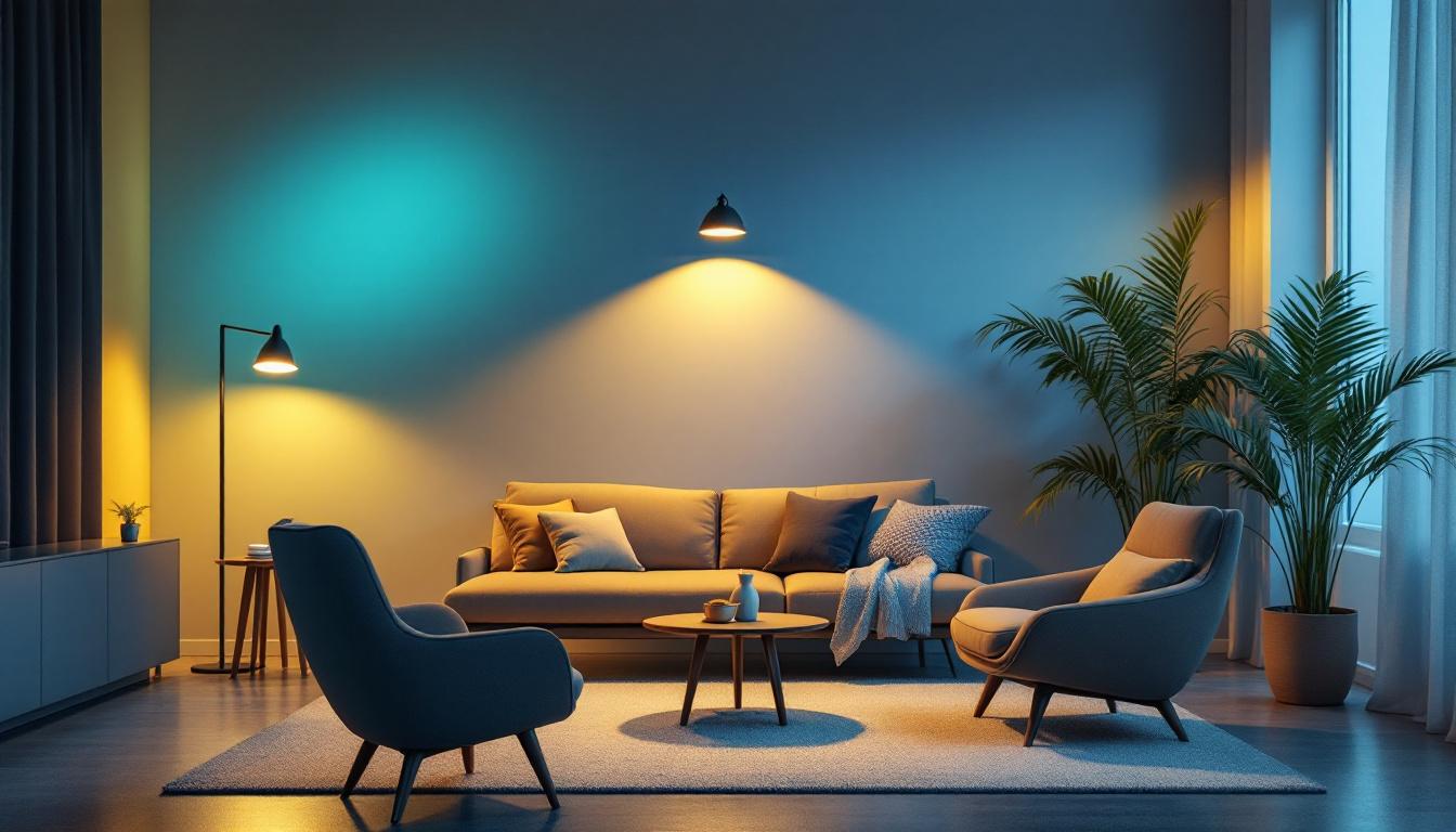 A photograph of a stylish interior space illuminated by br40 led lamps