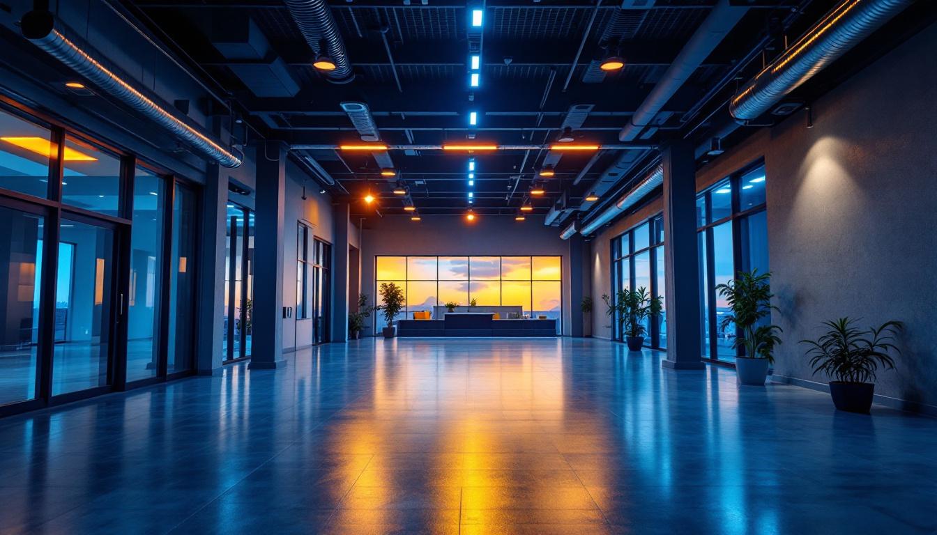 A photograph of a well-lit indoor space featuring 4-inch retrofit led can lights installed in the ceiling