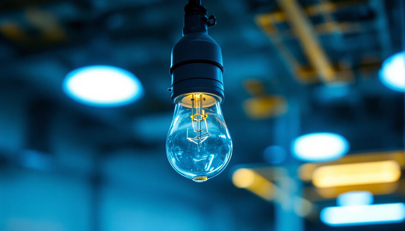 A photograph of a t12 fixture with a t8 bulb installed