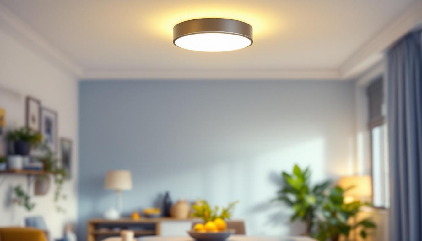 A photograph of a stylish basic ceiling light fixture installed in a well-lit room