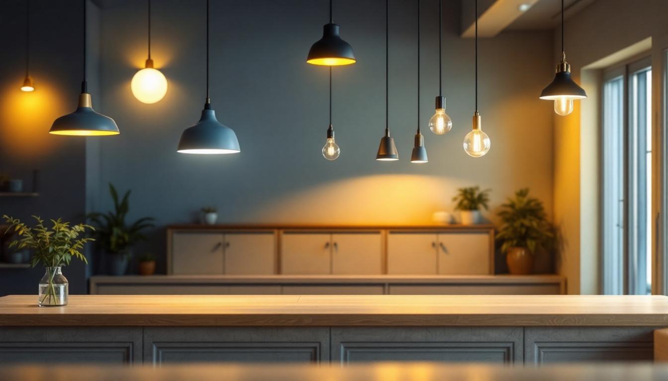 A photograph of a well-designed retail space showcasing a variety of innovative lighting fixtures in use