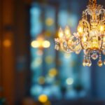 A photograph of a beautifully designed light chandelier in a well-lit room