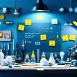 A photograph of a well-organized lighting contractor's workspace featuring a variety of light bulbs