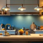 A photograph of a beautifully designed kitchen featuring elegant over-the-stove light fixtures that enhance the space's ambiance