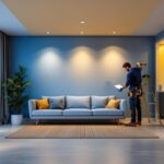 A photograph of a well-lit interior space showcasing various styles of led retrofit recessed lighting installations