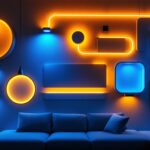 A photograph of a well-designed interior wall featuring stylish led lighting installations