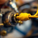 A photograph of a close-up of an electrical screw connector being installed in a lighting fixture