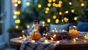 A photograph of a beautifully arranged display of various types of string lights