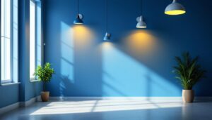 A photograph of a well-lit interior space showcasing various lighting fixtures from choice lighting supply