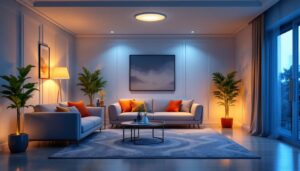 A photograph of a well-lit room showcasing both 4-inch and 6-inch recessed lighting fixtures in elegant settings