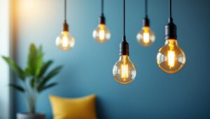A photograph of a beautifully arranged light pendant set in a stylish