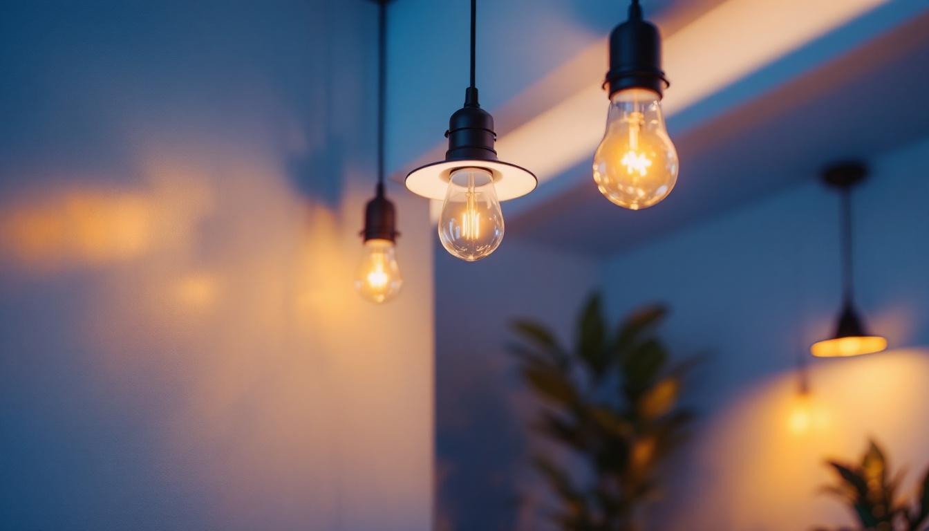 A photograph of a modern interior space showcasing stylish recessed led bulbs in use