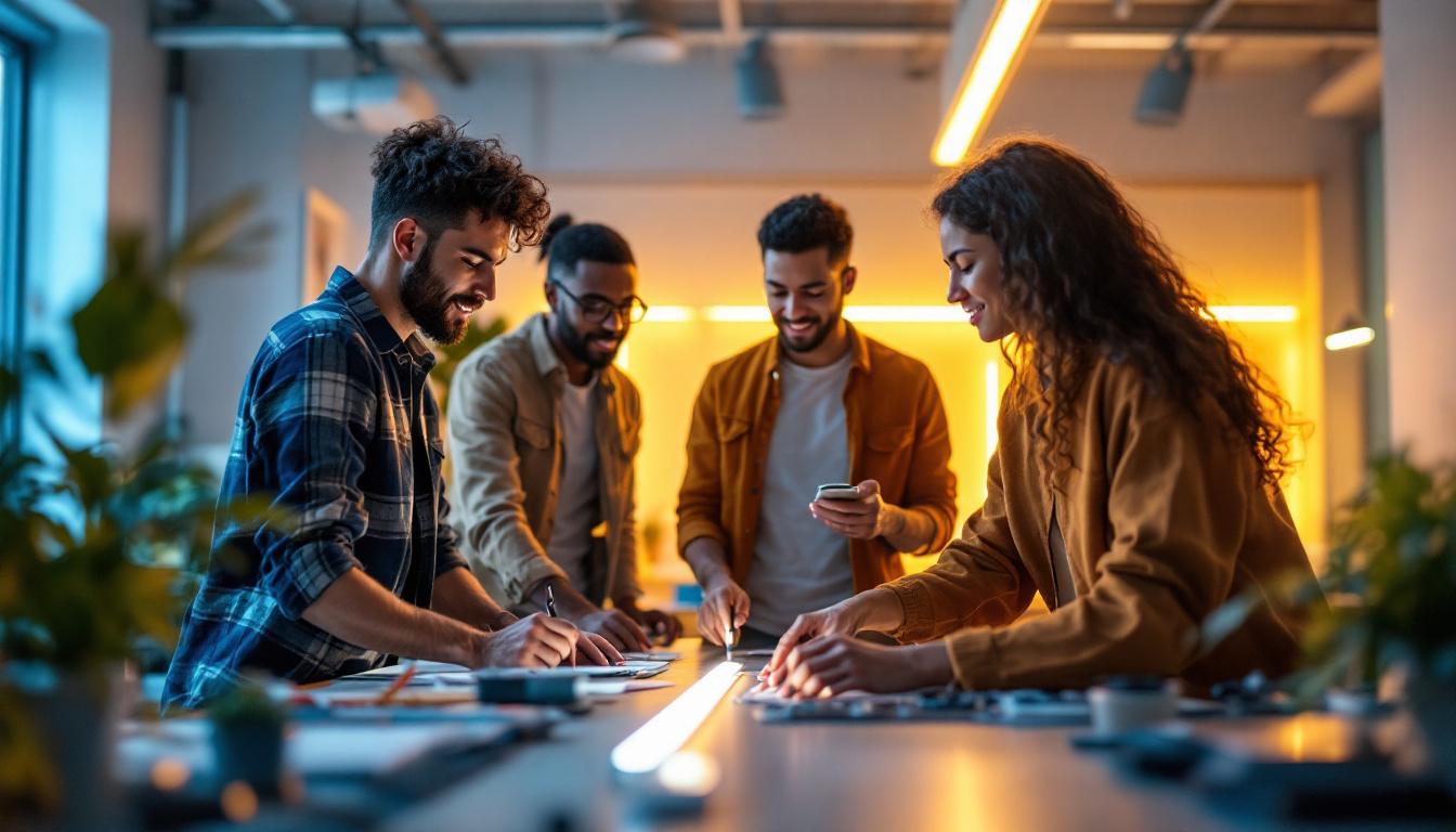 A photograph of a team of diverse individuals engaged in a hands-on training session