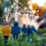A photograph of a close-up shot of various irrigation wire connectors in use