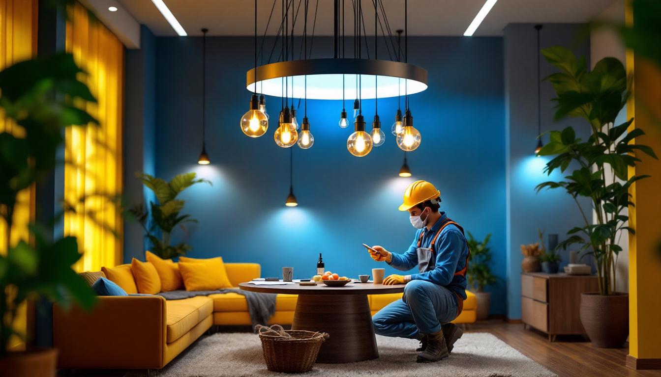 A photograph of a visually striking and unconventional light fixture in an aesthetically pleasing setting