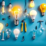 A photograph of a diverse array of light bulbs displayed in an engaging and visually appealing way