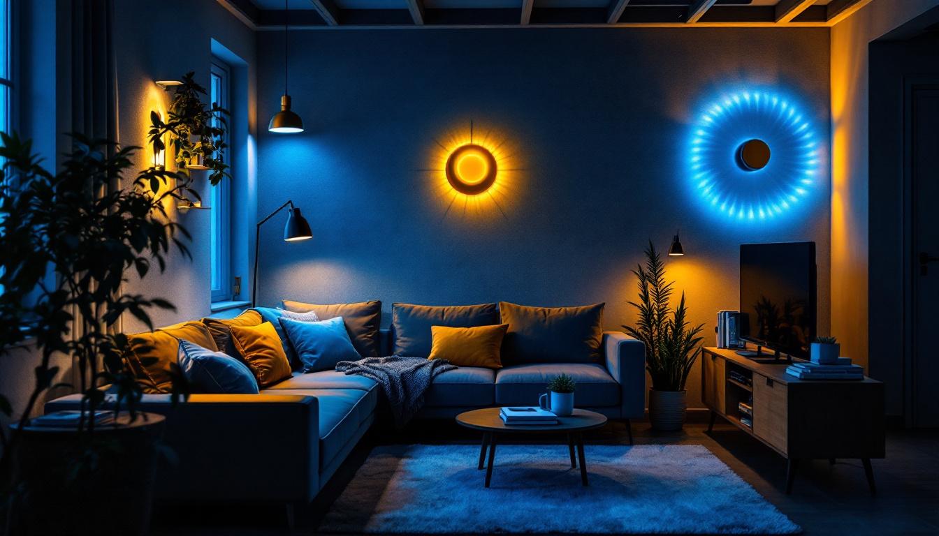 A photograph of a modern workspace or living area illuminated by various types of cdl lights