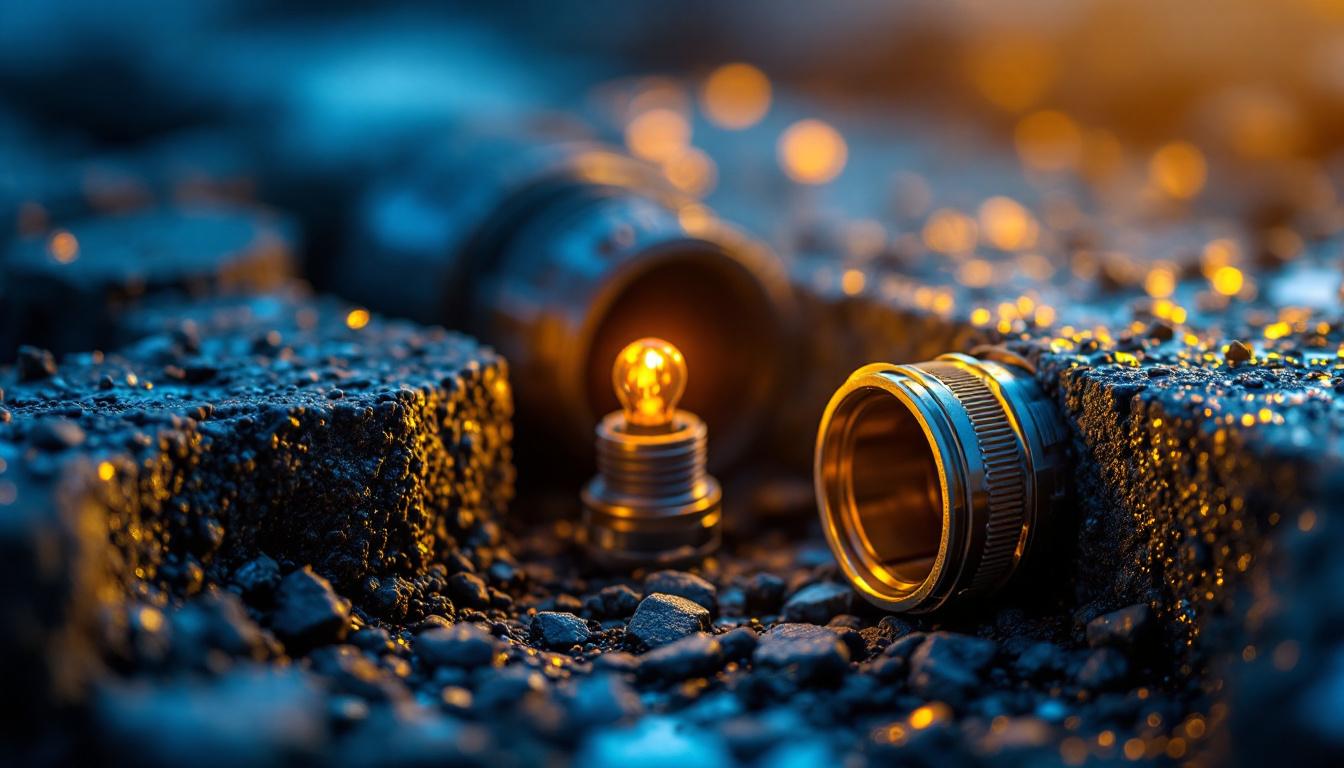 A photograph of a close-up of various types of underground wire connectors in use