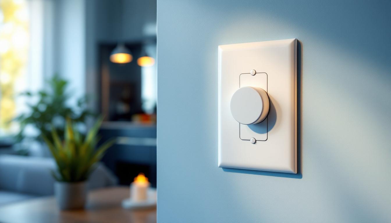 A photograph of a stylishly designed switch plate cover in a contemporary home setting