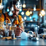 A photograph of a diverse array of light bulbs