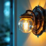 A photograph of a beautifully designed wall sconce light fixture installed in an elegant interior setting