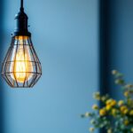 A photograph of a stylish hanging lamp holder in a well-lit room setting