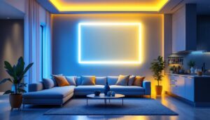 A photograph of a beautifully illuminated space featuring a 4000k led strip light