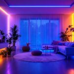 A photograph of a well-lit room showcasing a beautifully installed 48 led strip lighting design