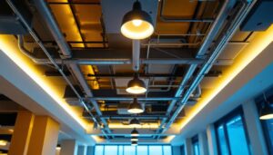 A photograph of a well-designed drop ceiling installation in a commercial space