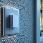 A photograph of a close-up of a single pole light switch being installed or operated