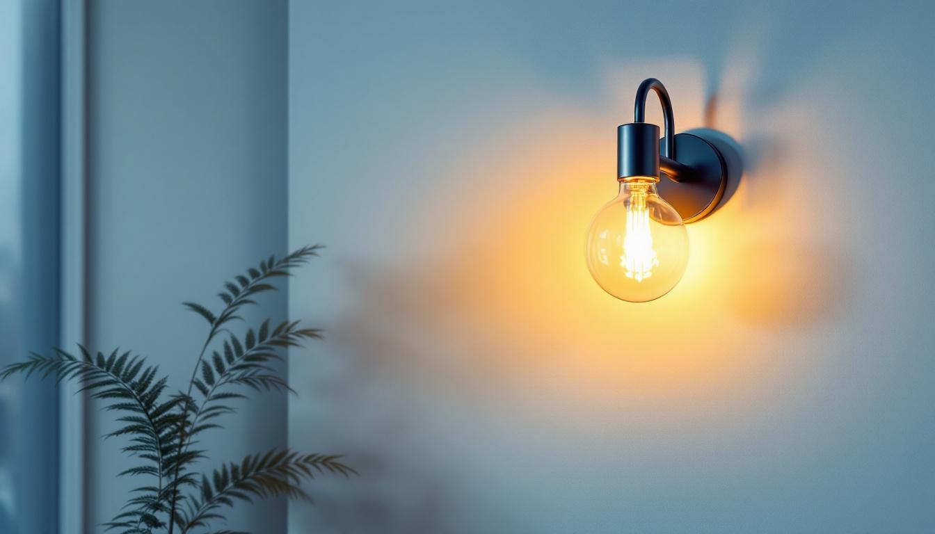 A photograph of a beautifully designed wall sconce illuminating a stylish interior space