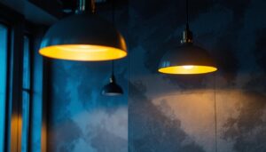 A photograph of a beautifully designed interior space featuring stylish suspension lighting fixtures that highlight their aesthetic appeal and functionality