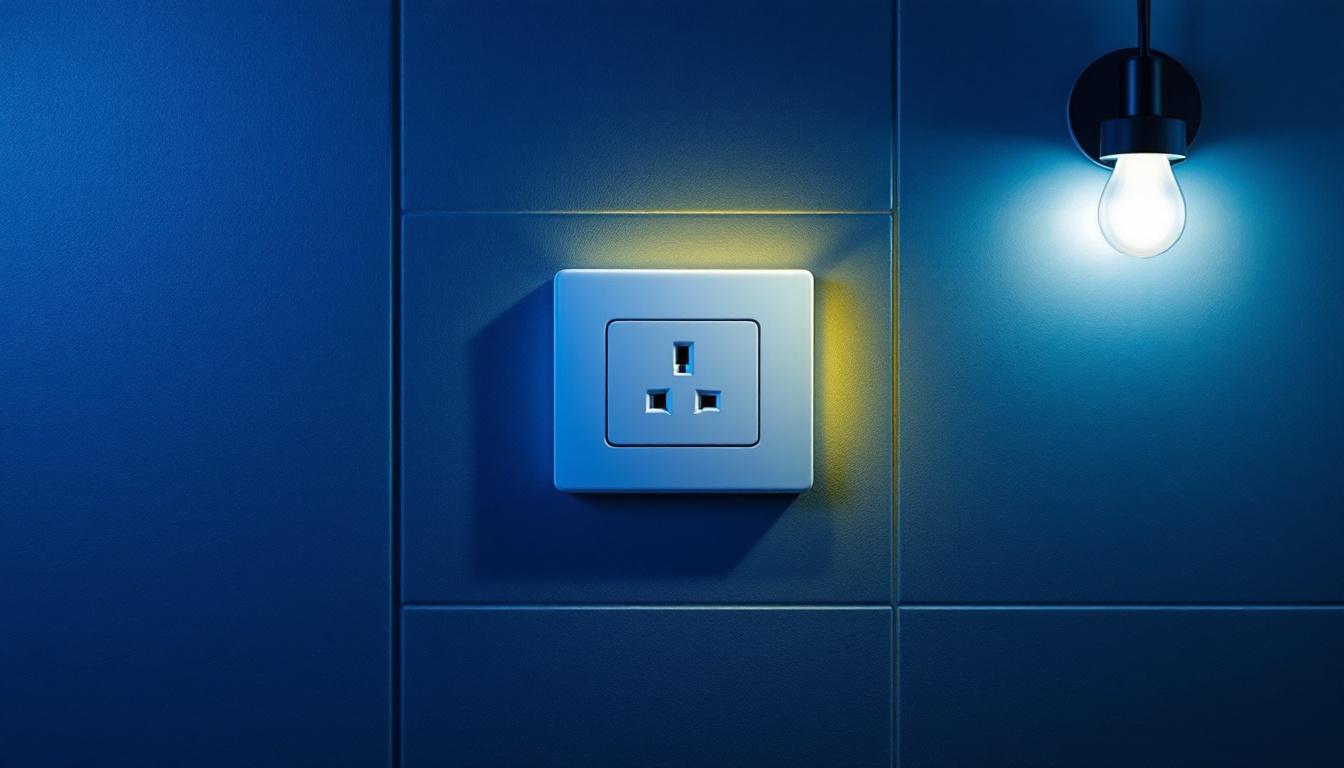 A photograph of capture a photograph of a modern square electrical outlet integrated into a stylish interior space